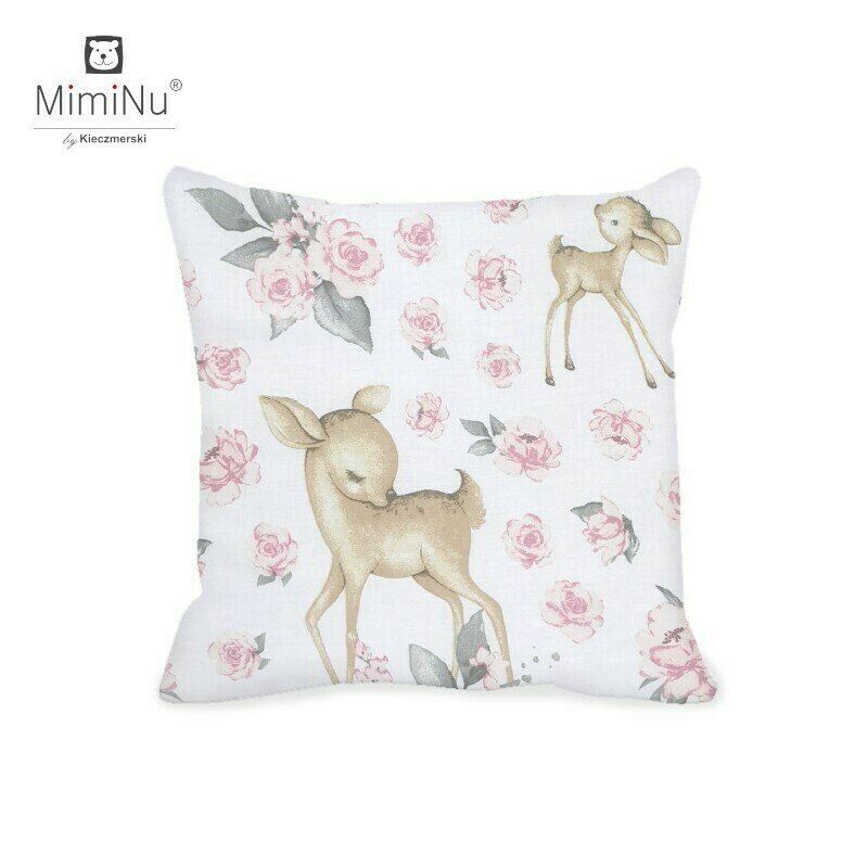 Perna 40x40 Sweet Deer Pink | Husă Bumbac Detasabilă