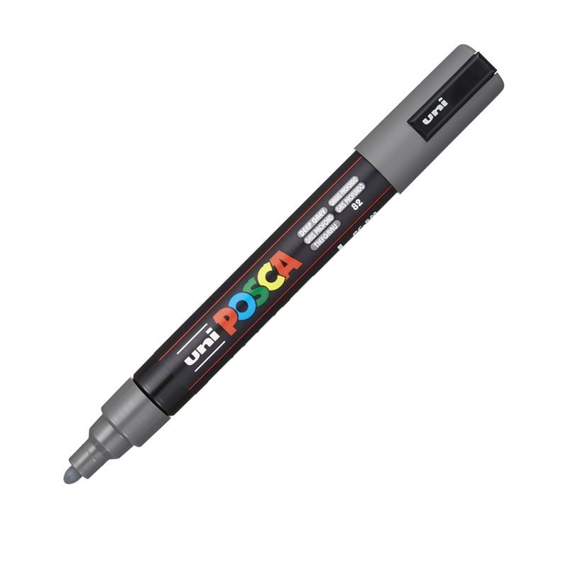 Marker Posca PC-5M Gri Închis | Vârf Mediu Versatil