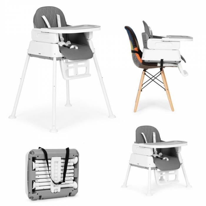 Scaun de masă 3 în 1 Ecotoys HA-009 Gri, Modular - imagine 4