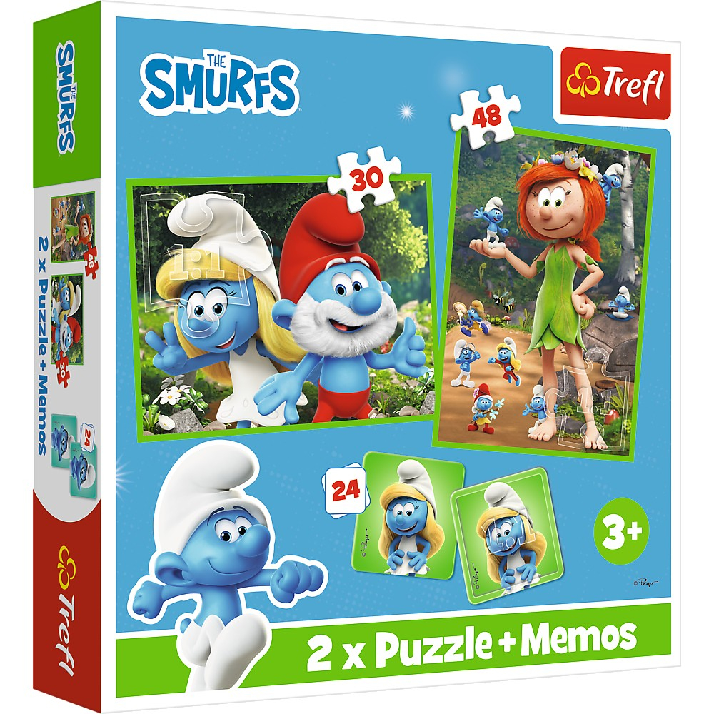Puzzle Trefl 2in1 Strumfii: Joc Educativ si Distractiv