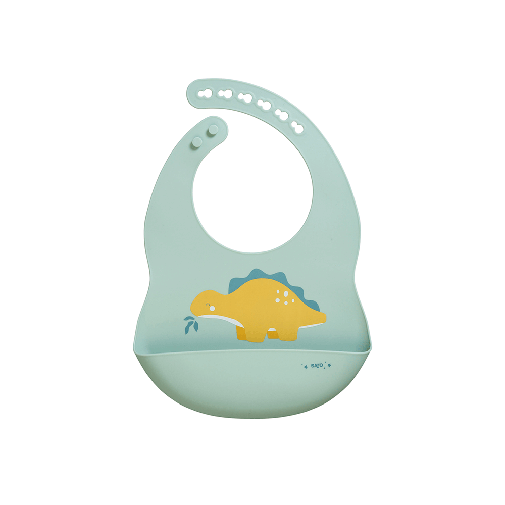Baveta Silicon Saro Baby Party Dinos Anti-Murdarie