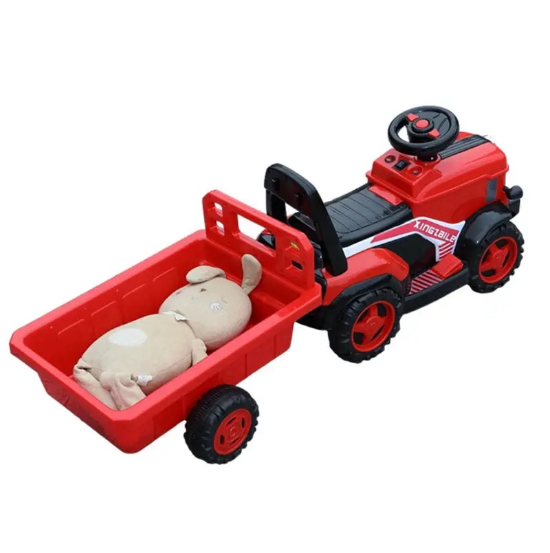 Tractor Electric Nichiduta King Track cu Remorca Rosu - imagine 2