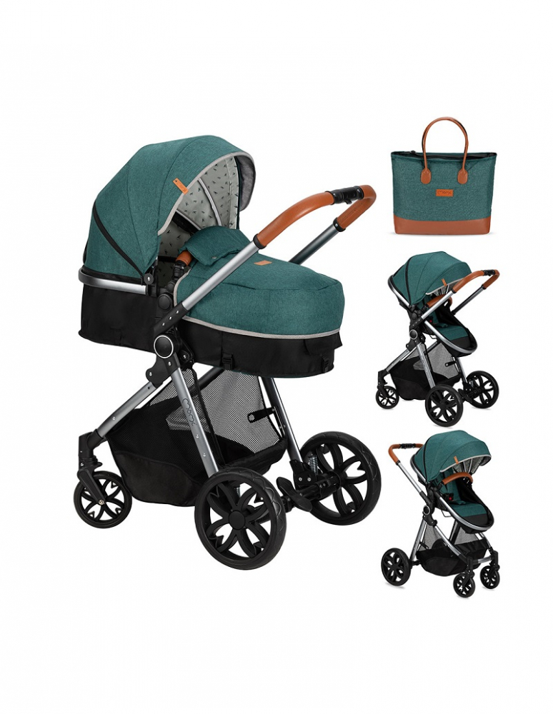 Carucior 2 in 1 Momi Limuru Green, Landou inclus - imagine 6