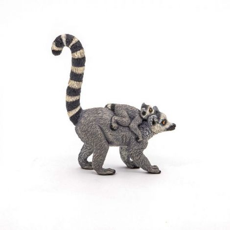 Figurina Lemur cu Pui Papo - Jucarie Educativa - imagine 2