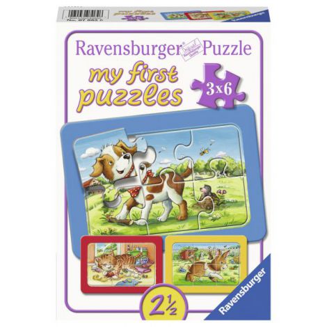 Puzzle Animalute Copii 3x6 Piese Ravensburger