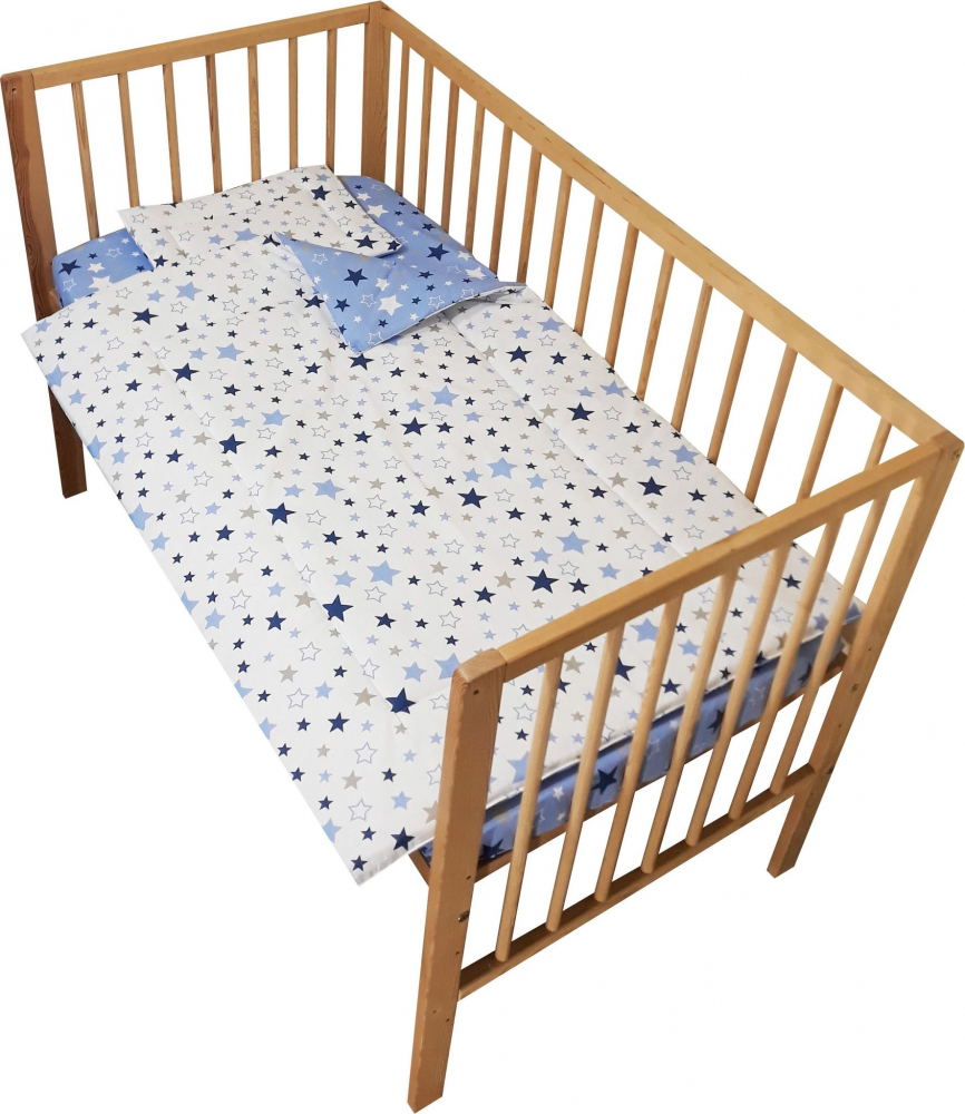 Nichiduta Lenjerie Patut Blue Stars 3 Piese