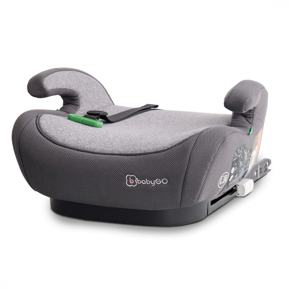 Înăltator Auto BabyGo Bursa IV, ISOFIX, Gri - imagine 8