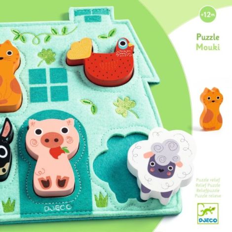 Puzzle Ferma Djeco Lemn | Joc Senzorial - imagine 2