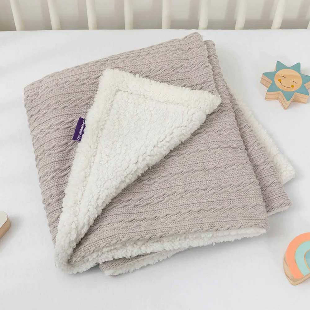 Paturica Clevamama Lux Sherpa Grey 75x100 cm - imagine 2