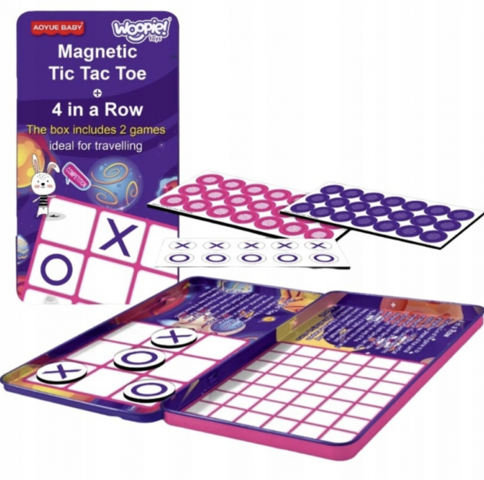 Joc Tic Tac Toe Magnetic Krista - Cutie Metalică