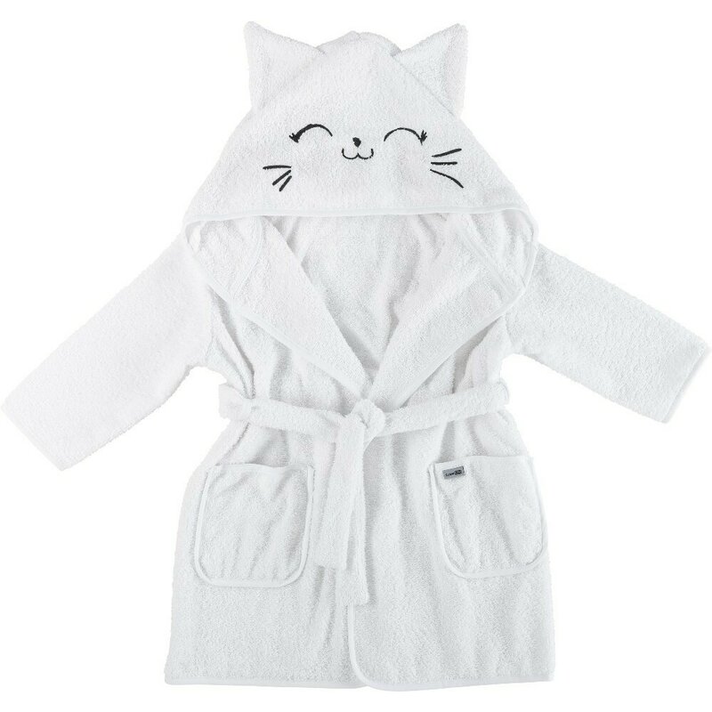 Halat Baie Bubaba Kitty Alb - Confort Premium