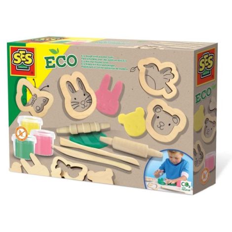 Set Plastilina Eco Ses Creative cu Unelte Lemn