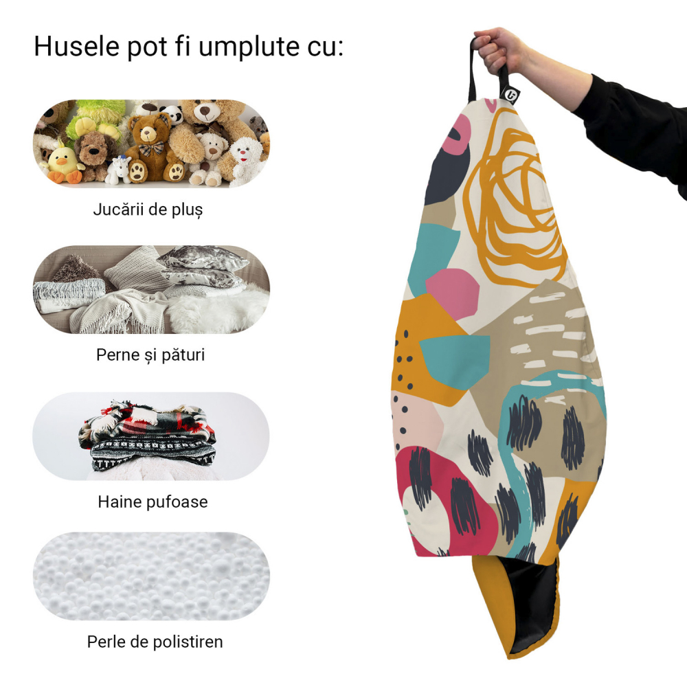 Husă Puf Bean Bag Para XL Abstract Passionfruit