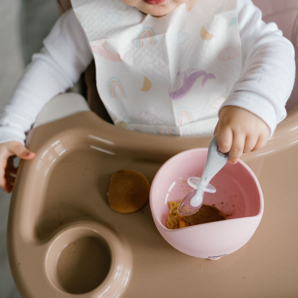 Set 2 Lingurițe Silicon Babyono Roz/Mov