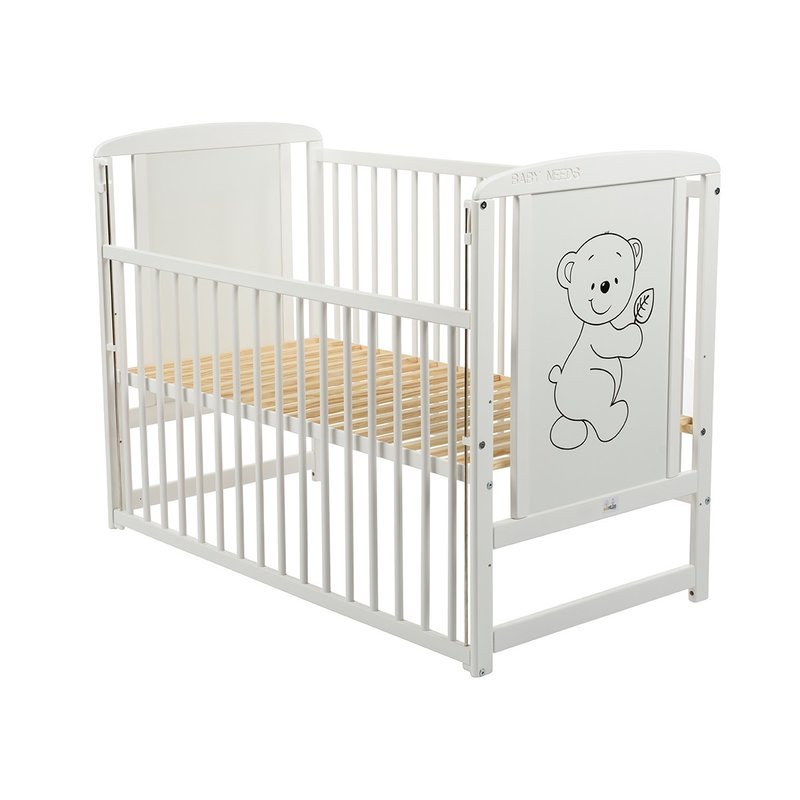 Patut Timmi Babyneeds 120x60 cu Laterala Culisanta, Alb - imagine 2