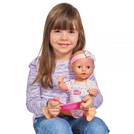 Păpușă Simba New Born Baby 38 cm, Interactivă cu Accesorii - imagine 7