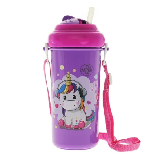 Cana Sport Minut Baby cu Pai 360ml - Roz - imagine 3