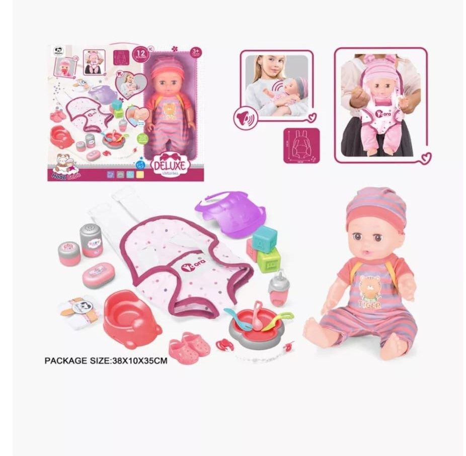 Set Păpușă Bebeluș Amacs cu 12 Sunete și Accesorii