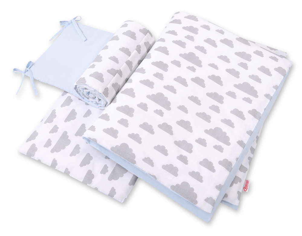 Bobono Lenjerie Patut 3 Piese Clouds Gray/Blue - imagine 2