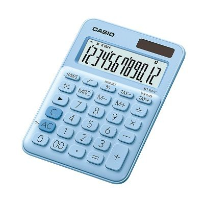 Calculator Birou Casio MS-20UC Bleu, 12 Cifre