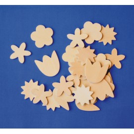 Set 100 Flori din Lemn Playbox - Decoratiune DIY - imagine 2