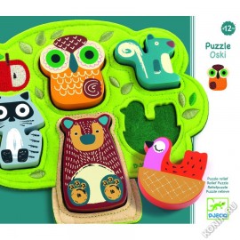 Puzzle Djeco Oski Animale Lemn - imagine 2