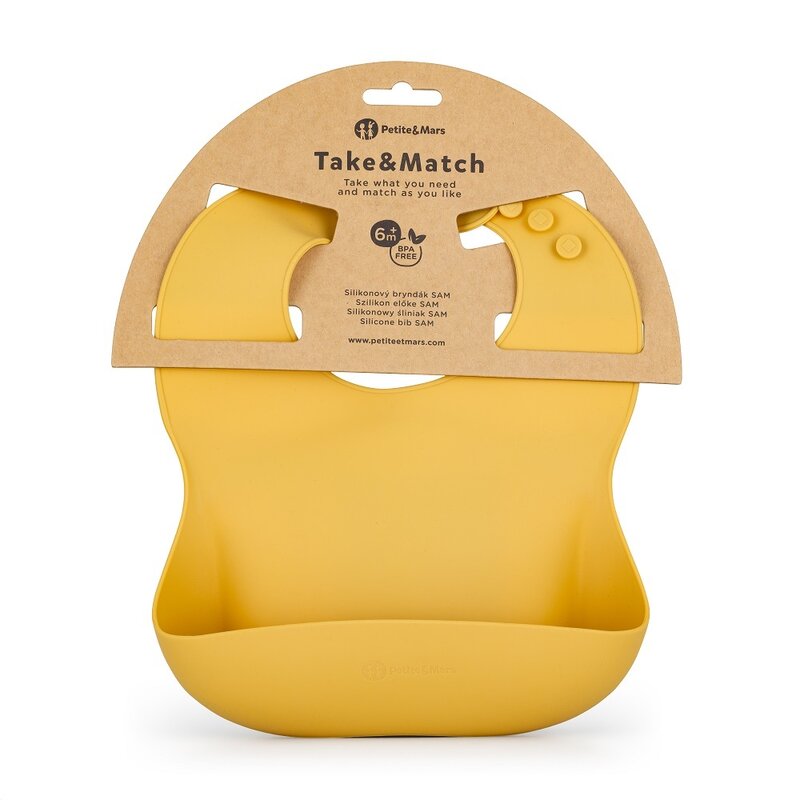 Baveta Silicon TakeMatch Galben Petite&Mars - imagine 2