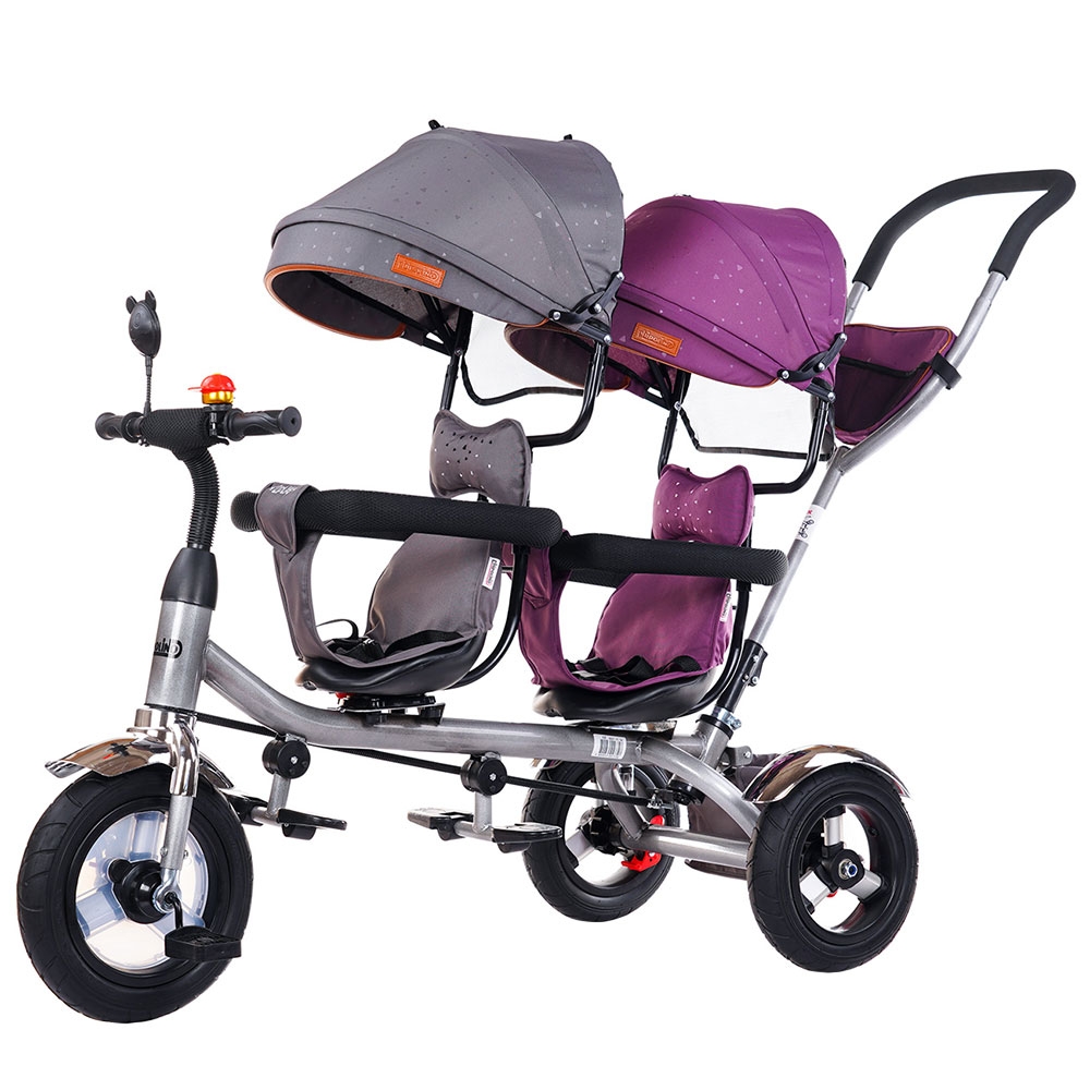 Tricicleta Chipolino 2Play Lilac Gemeni, Maner Control - imagine 6