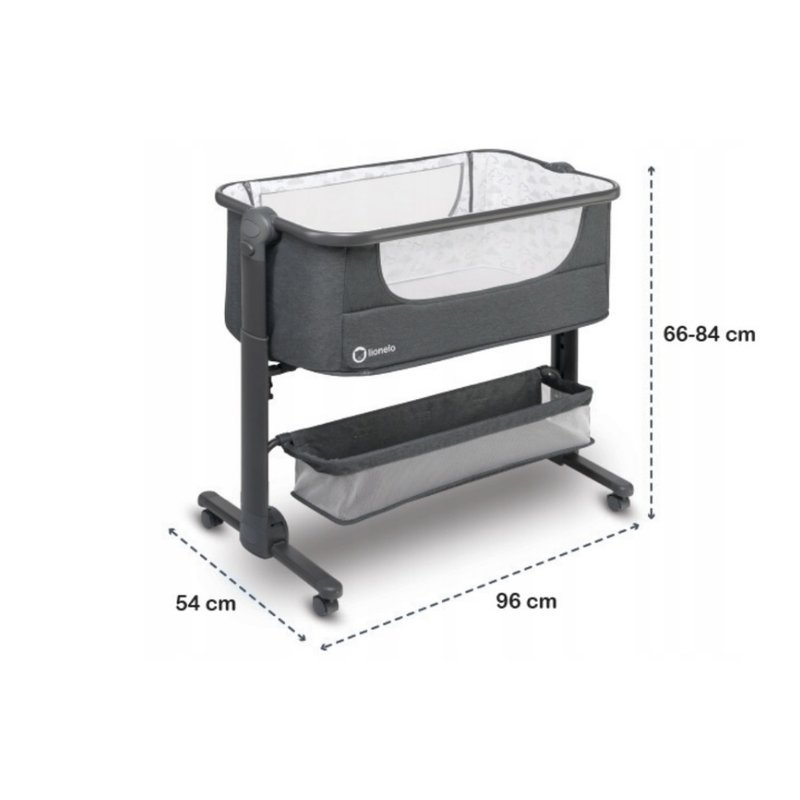 Patut Co-Sleeper Lionelo Timon 3in1 Pliabil Gri
