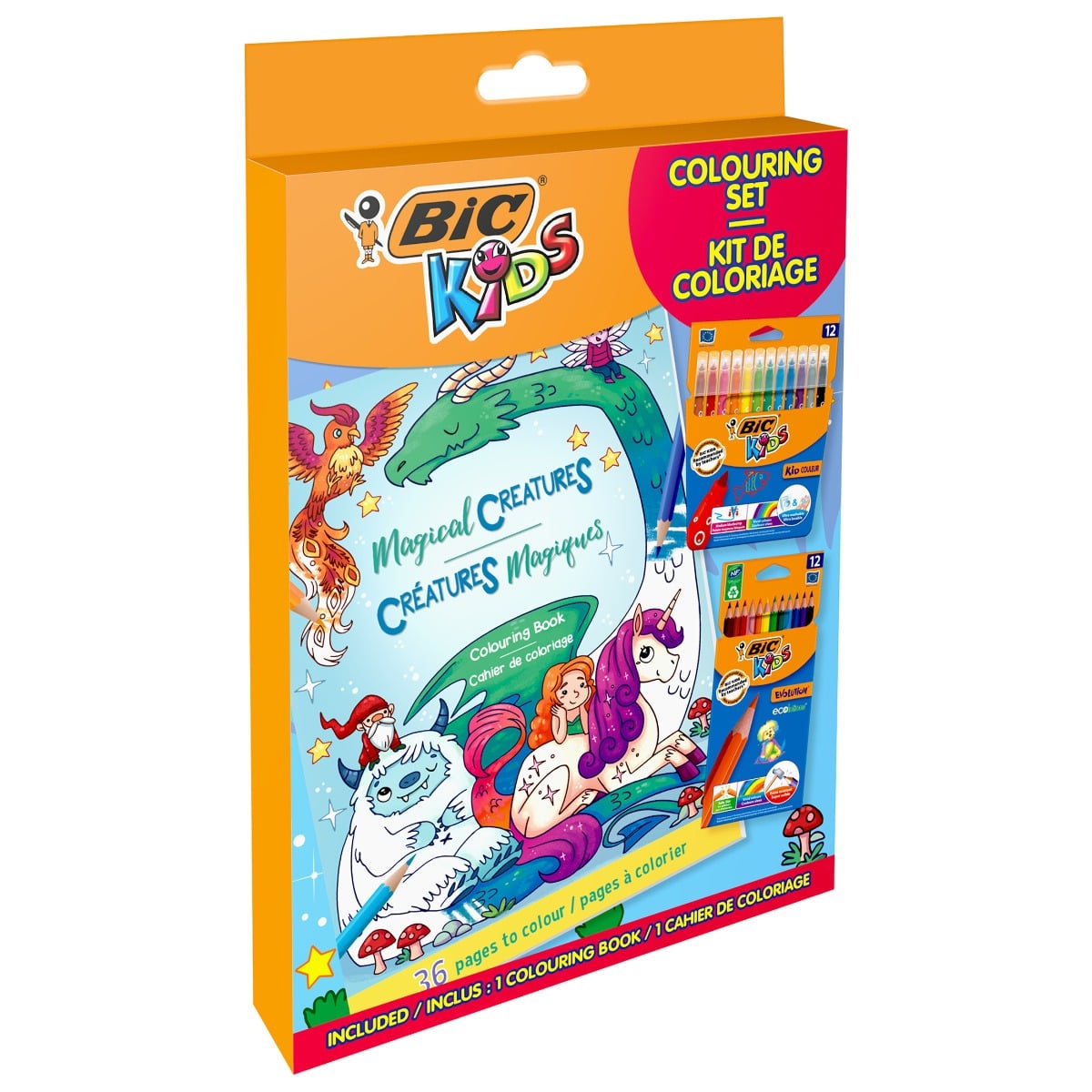 Set Colorat Bic 2in1, 25 piese, Creioane si Markere