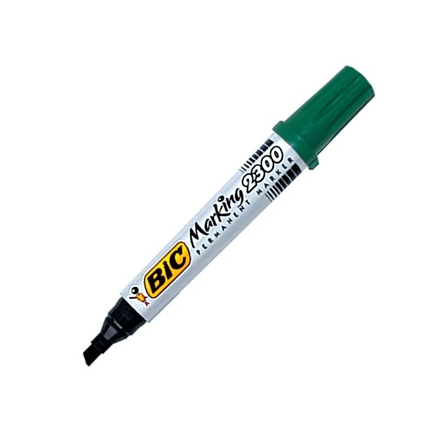 Marker Permanent Bic 2300 Verde - Uscare Rapidă