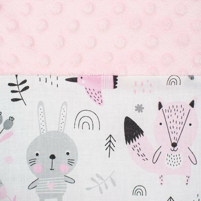 Set 3 piese New Baby Luxury Baby Nest Minky Bears Pink - imagine 4