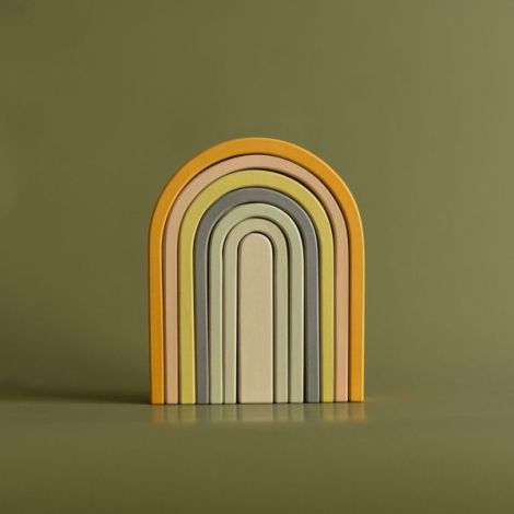 Curcubeu Lemn Minmimcph | Jucarie Educativa Pastel - imagine 5