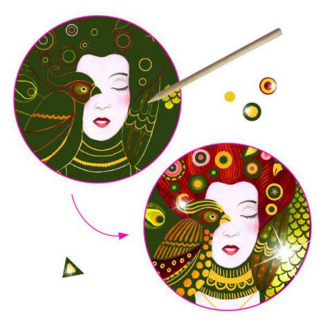 Set Răzuit Klimt Zeițe Aurite Djeco - imagine 4