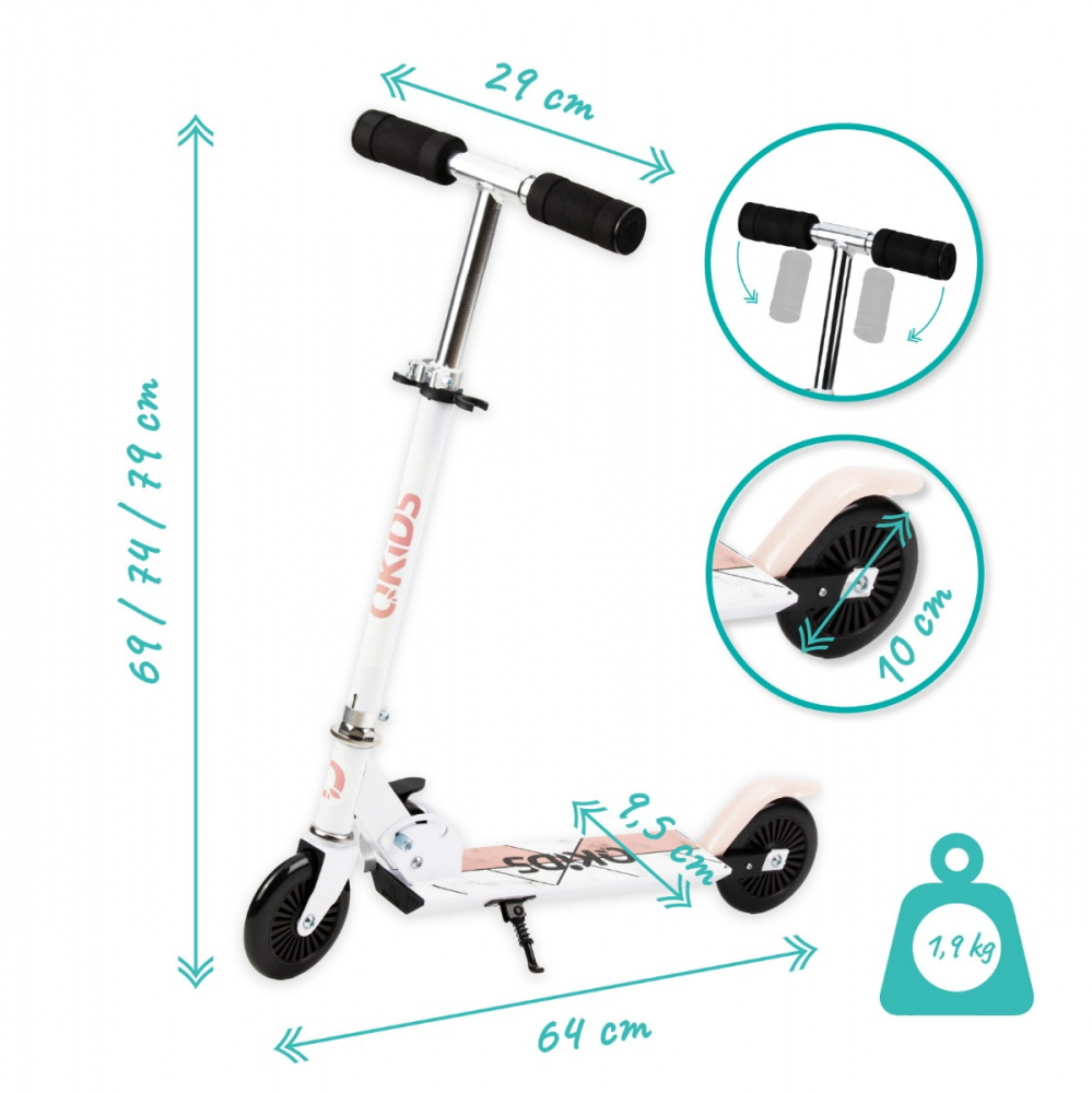 Trotineta QKIDS FLO Pink - Siguranta si Calitate