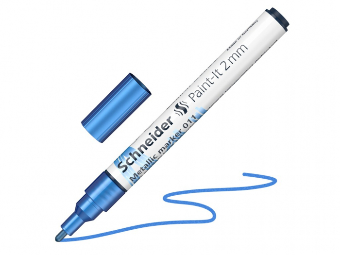 Marker Metallic Schneider 2mm, Albastru Paint-It