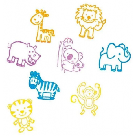 Set 8 Stampile Animale Goki cu Tusiera - imagine 2