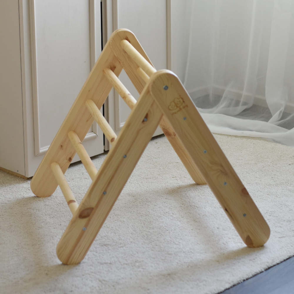 Scara Pikler Montessori Meowbaby® Lemn Natural - imagine 7