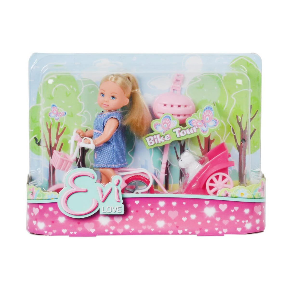 Evi Love pe bicicleta cu catelus, 12 cm