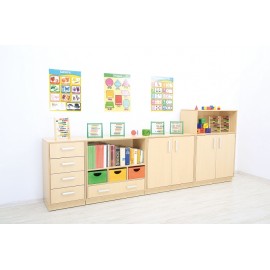 Etajera Flexi D 6 rafturi, mesteacan - Moje Bambino - imagine 5