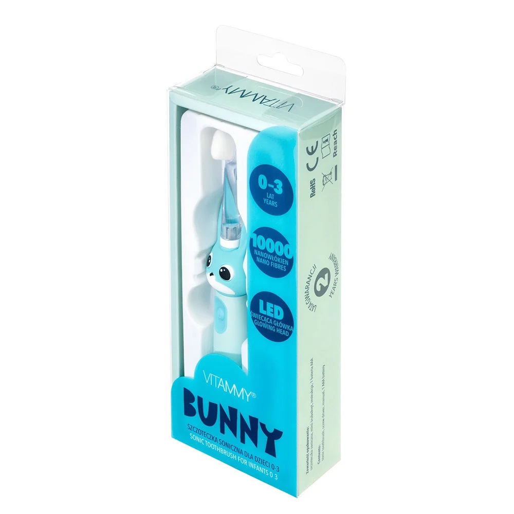 Periuță Electrică Vitammy Bunny 0-3 Ani, Albastră - imagine 5