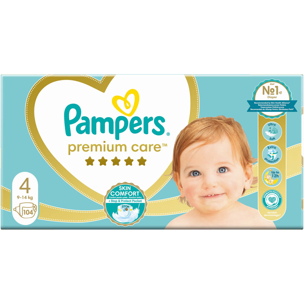 Scutece Pampers Premium Care 4, Protecție Dublă
