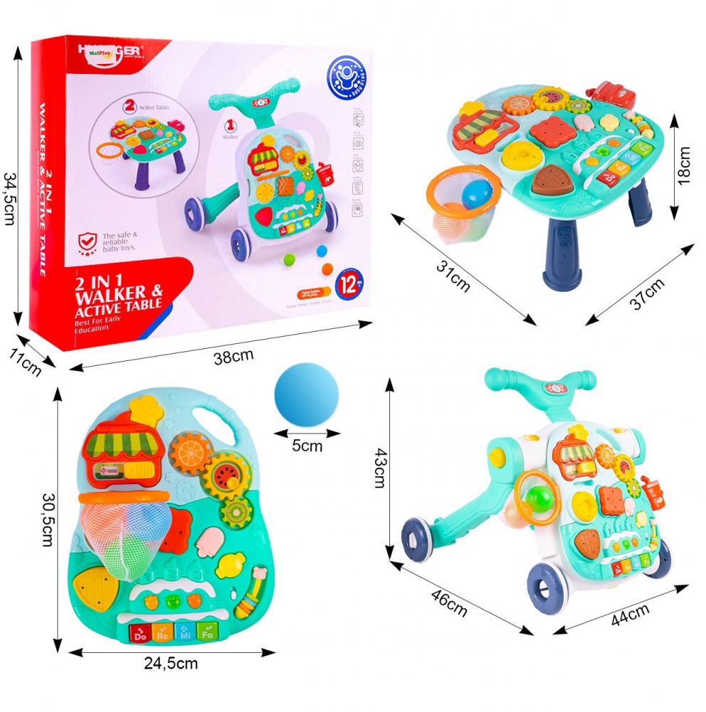 Antepremergător 2 în 1 Malplay cu Pian și Masă Activități - imagine 4