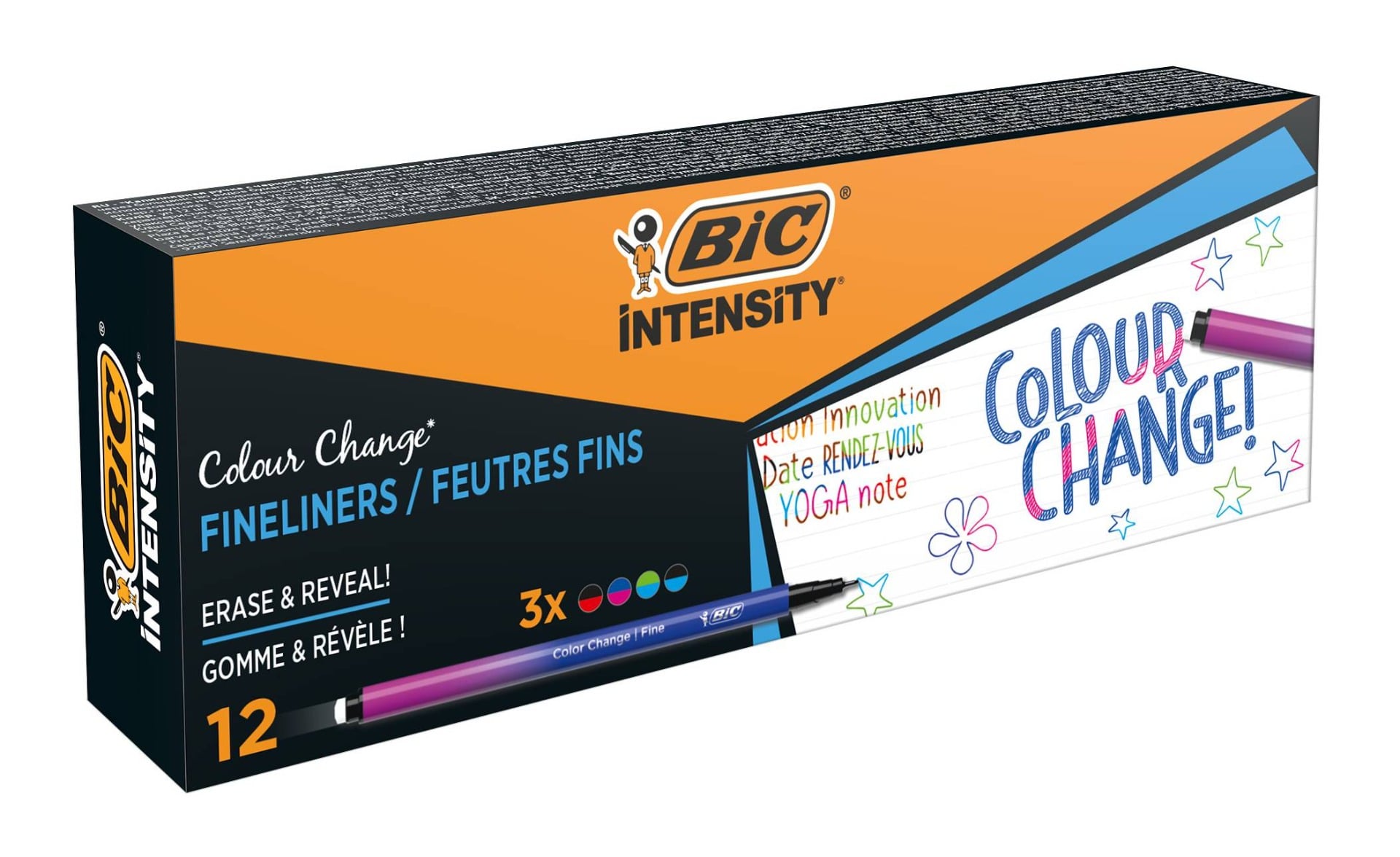 Set Finelinere Bic Intensity, 12 culori, 0.4 mm