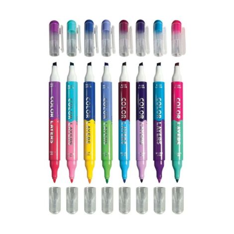 Ooly Color Layers - Carioci duble, 8 culori - imagine 6