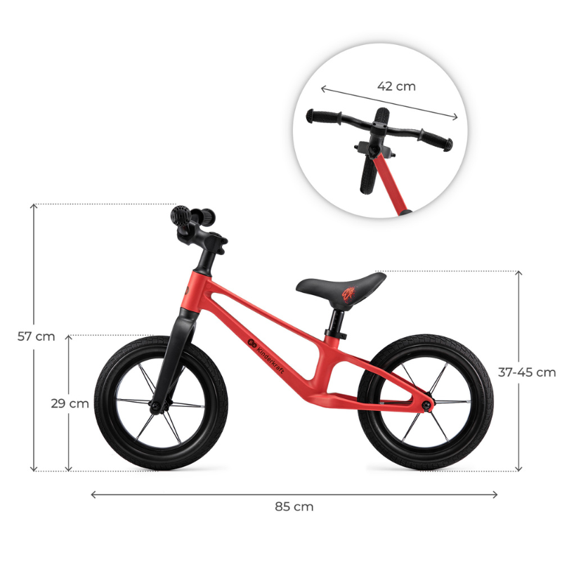 Kinderkraft Eter Red - Bicicletă Echilibru 12 inch - imagine 3