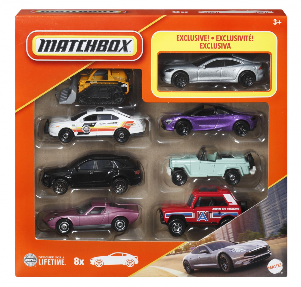 Matchbox Set 8 Masinute Metalice Mattel - Exclusiv