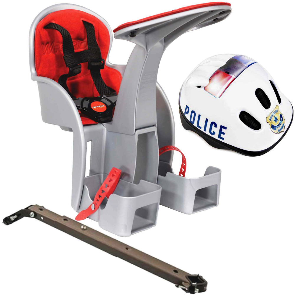 Scaun Bicicletă WeeRide + Cască Police Gri-Roșu - imagine 6