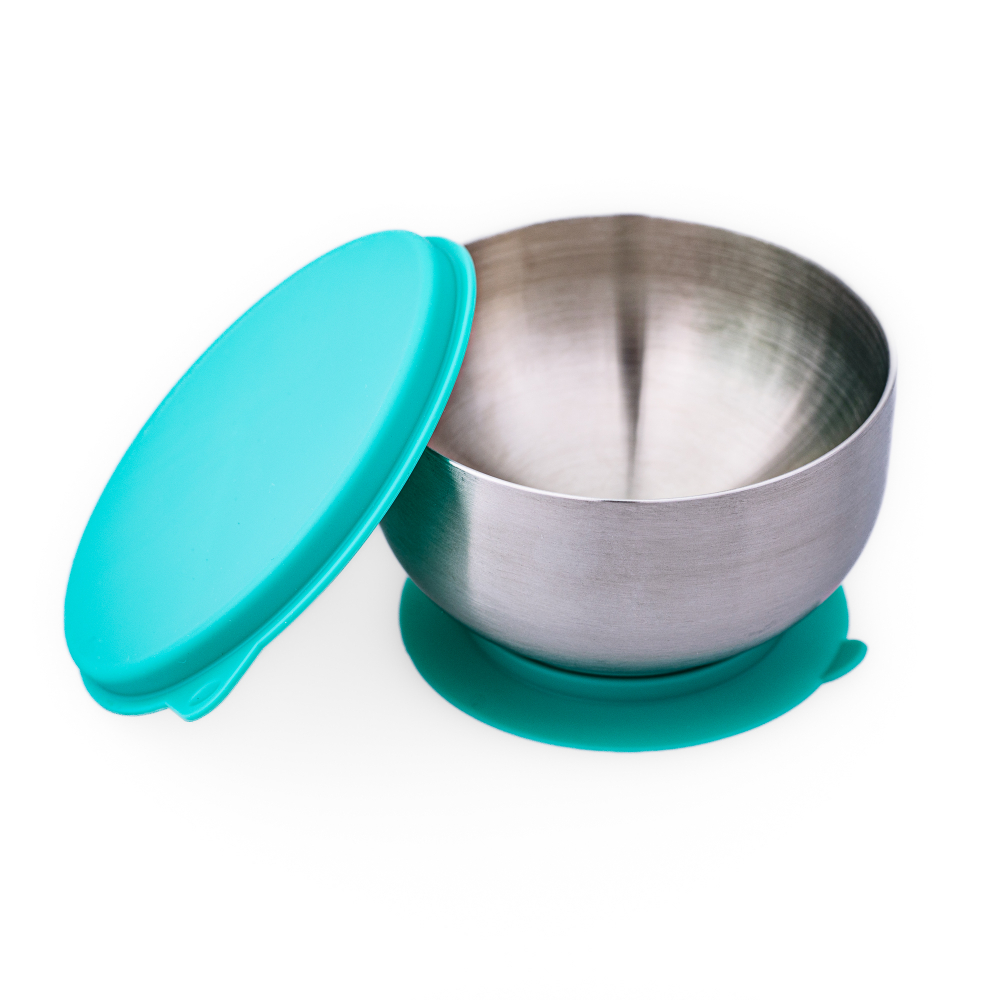 Castron Inox Oaki cu Capac și Ventuza Albastru - imagine 3