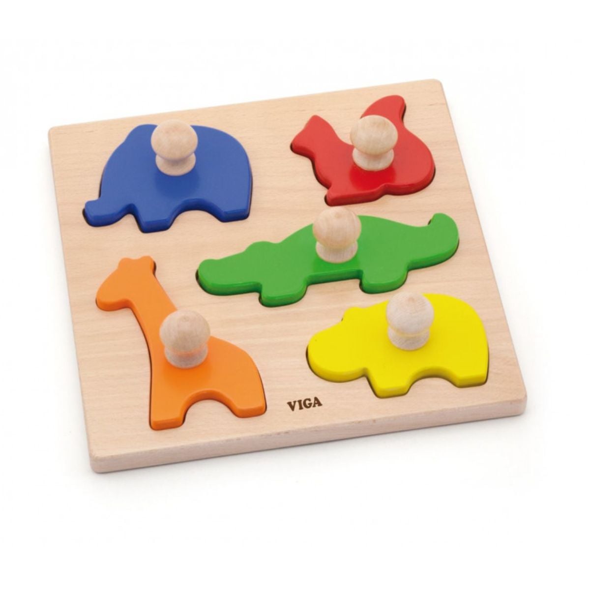 Puzzle Viga Montessori Animale cu Mâner